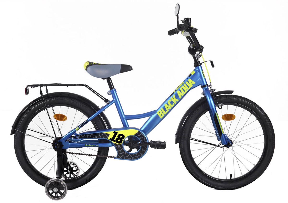 Велосипед BlackAqua Fishka 18, MATT KG2027 со светящимися колесами, синий